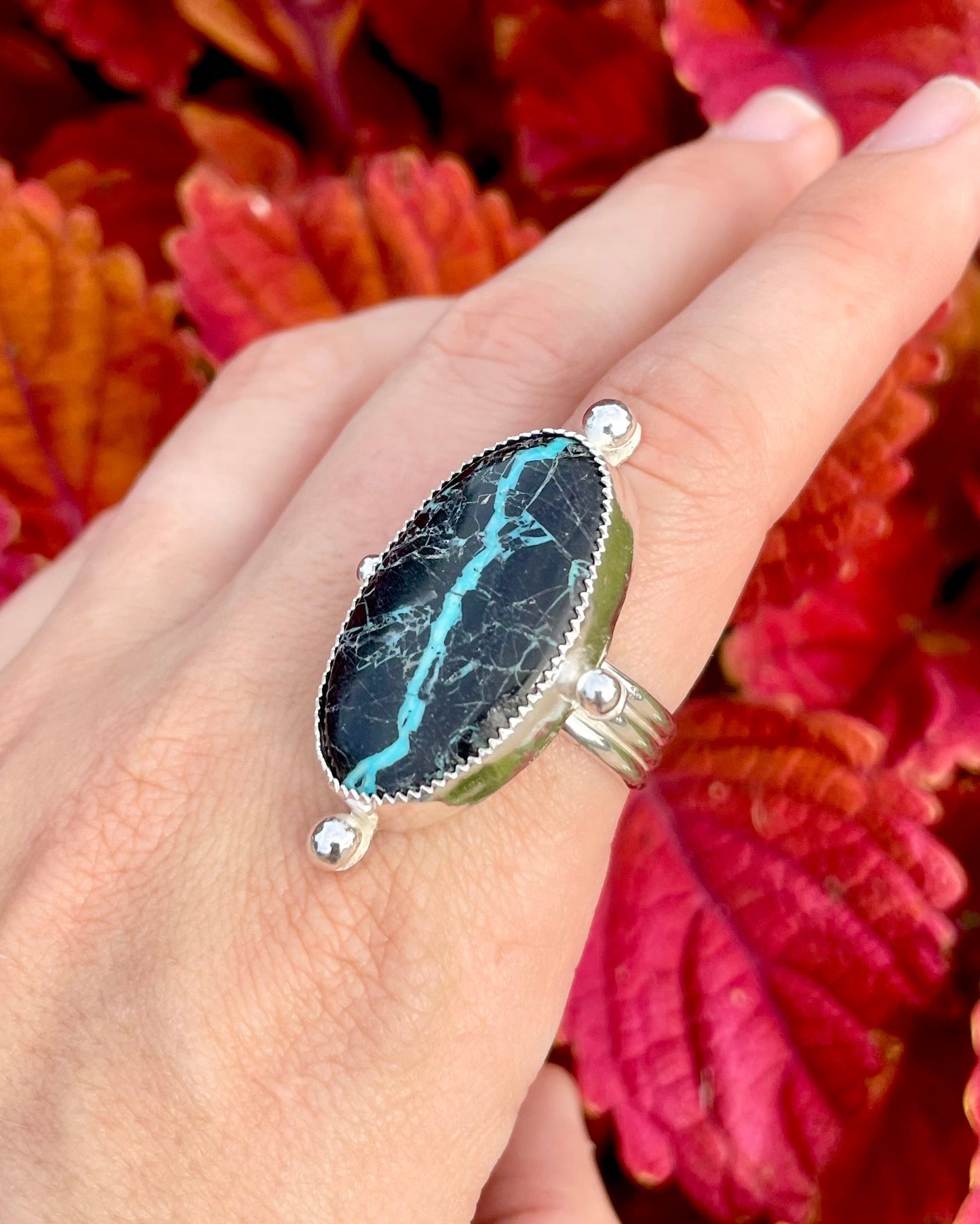 Adjustable Mantis Variscite Statement Ring