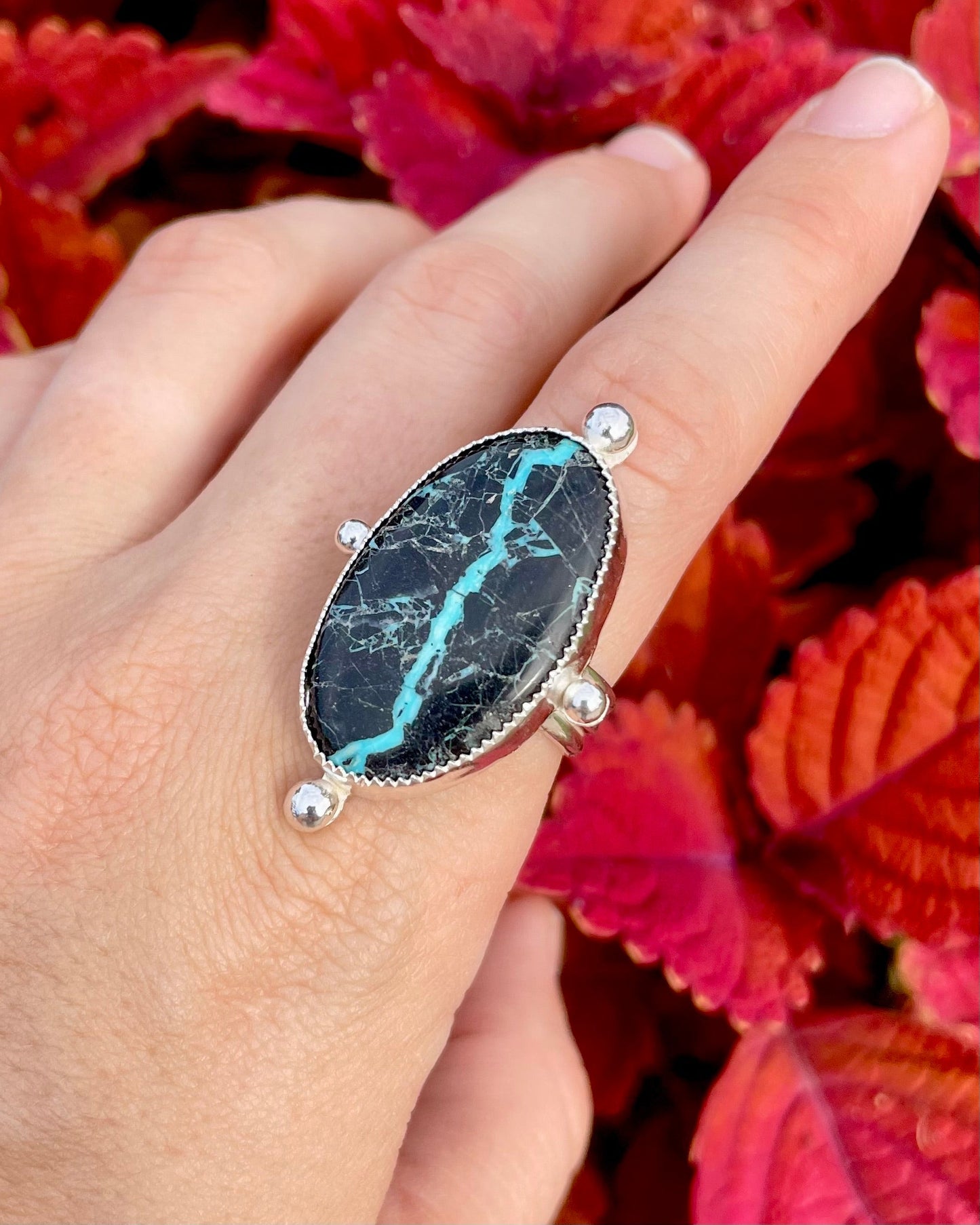 Adjustable Mantis Variscite Statement Ring