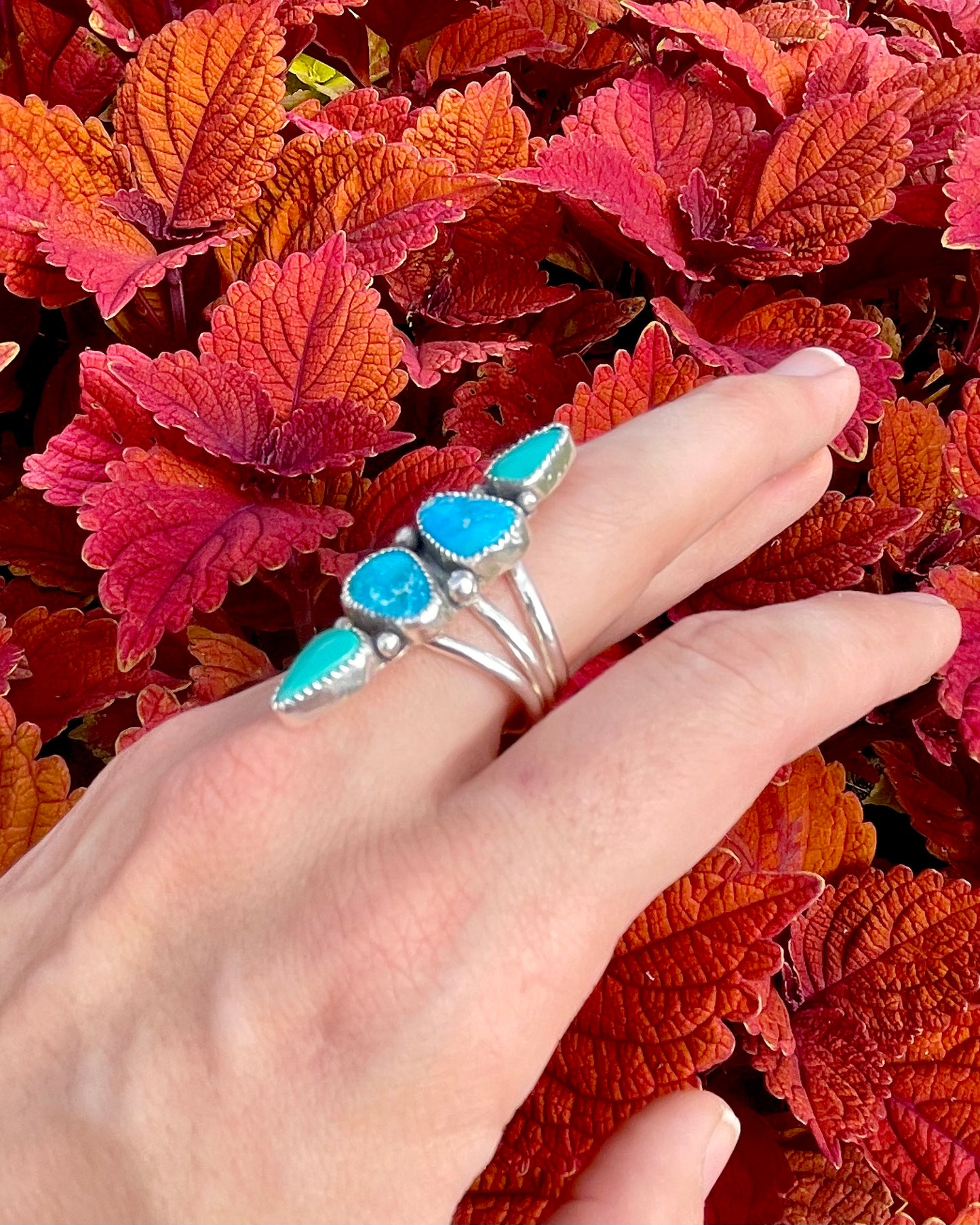 Sonoran Rose and Carico Lake Turquoise Traveler Ring