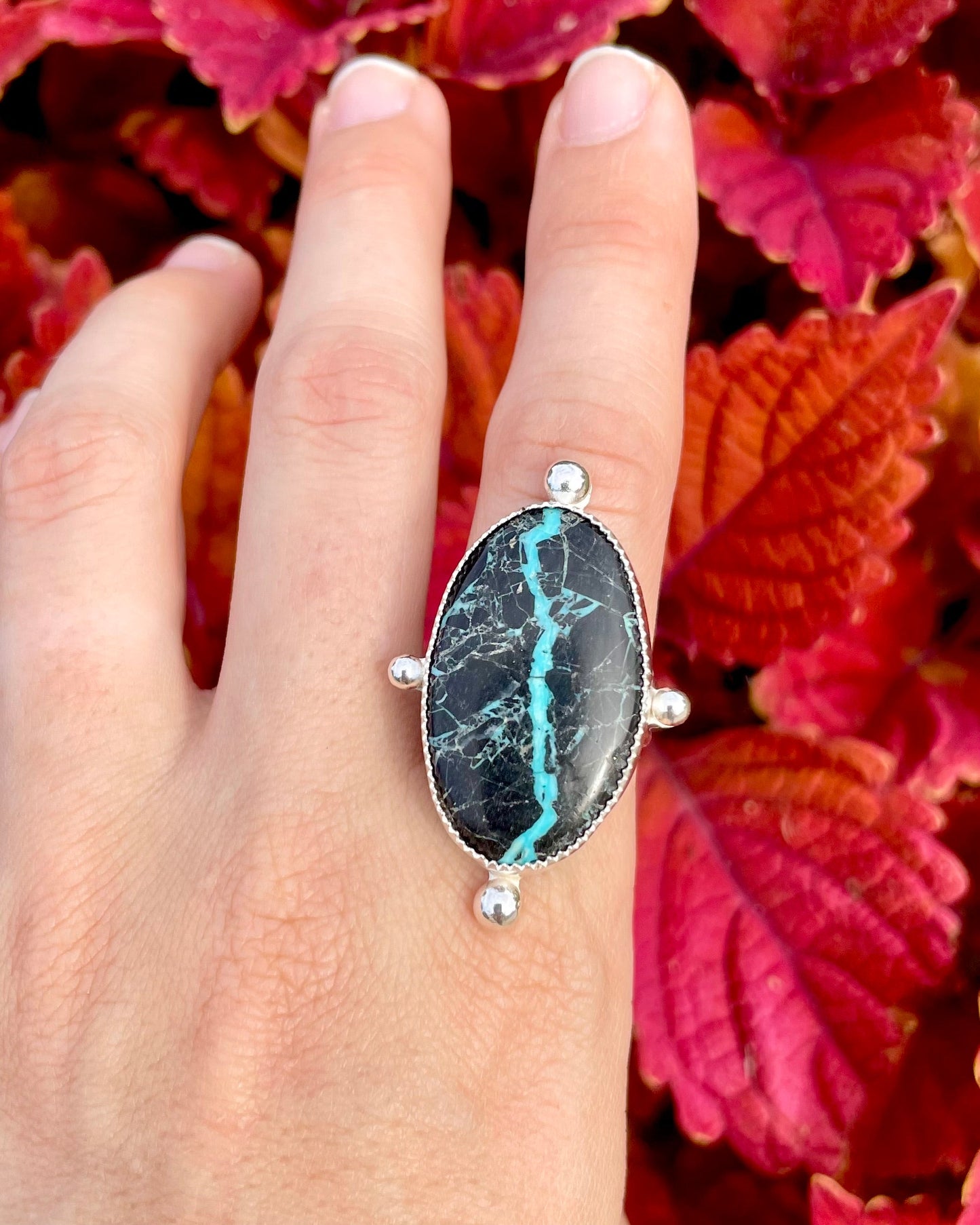 Adjustable Mantis Variscite Statement Ring