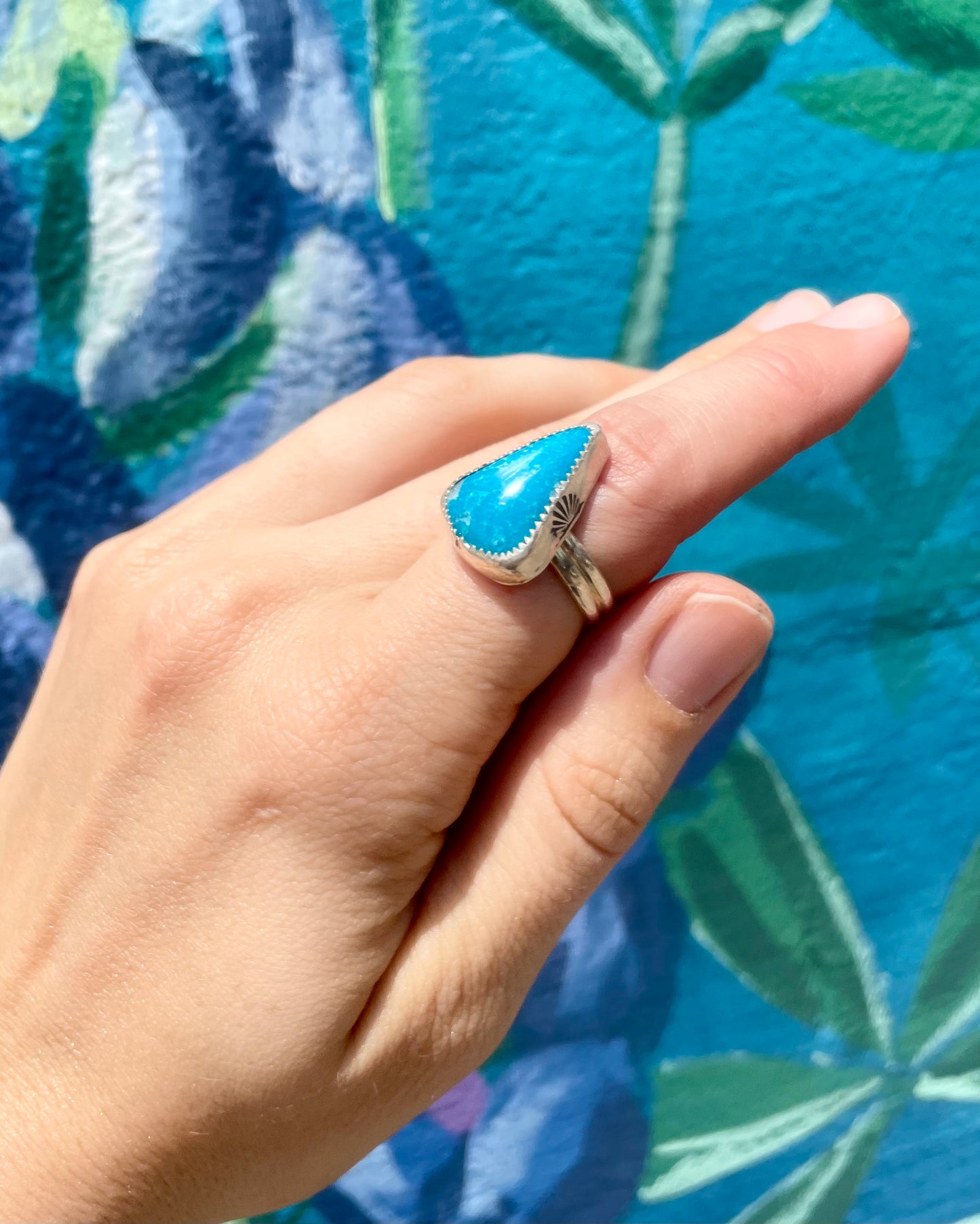 Kingman Turquoise Chunky Ring Size 6.5