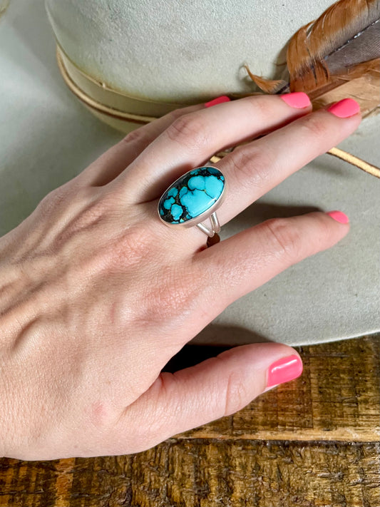 Bamboo Turquoise Ring Size 7.5