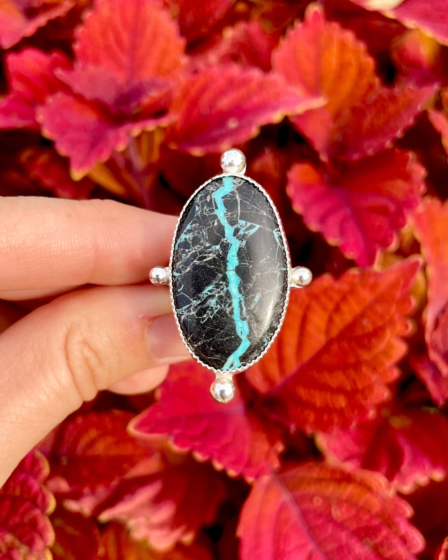 Adjustable Mantis Variscite Statement Ring