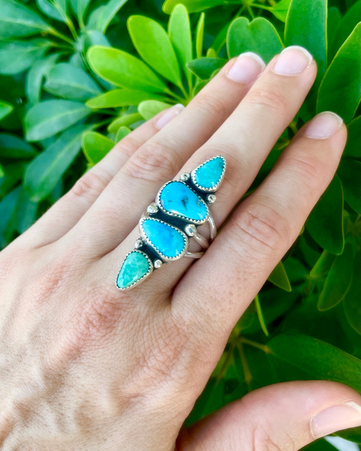 Turquoise Traveler Ring: White Water & Carico Lake Size 7.5