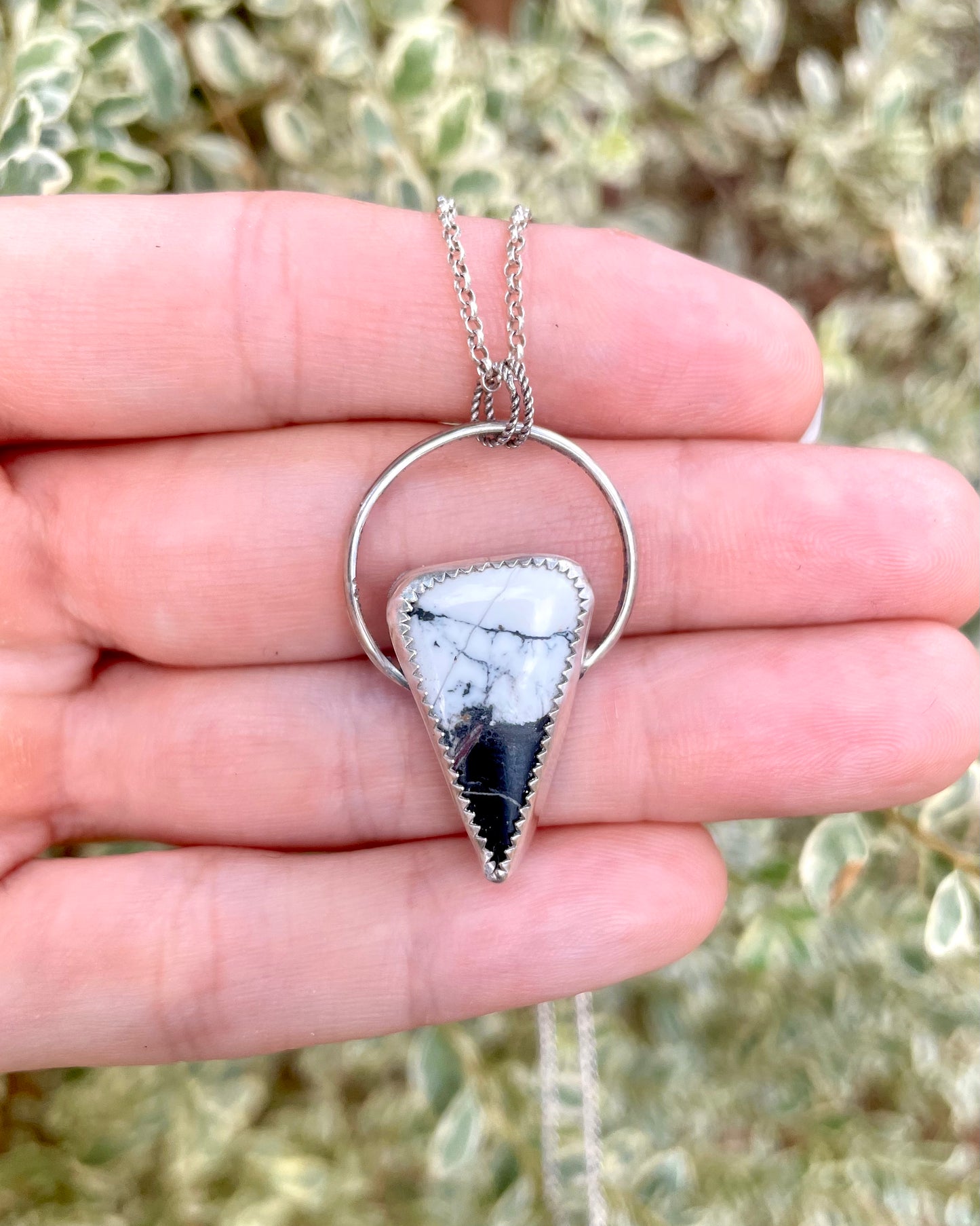 White Buffalo Triangle Necklace