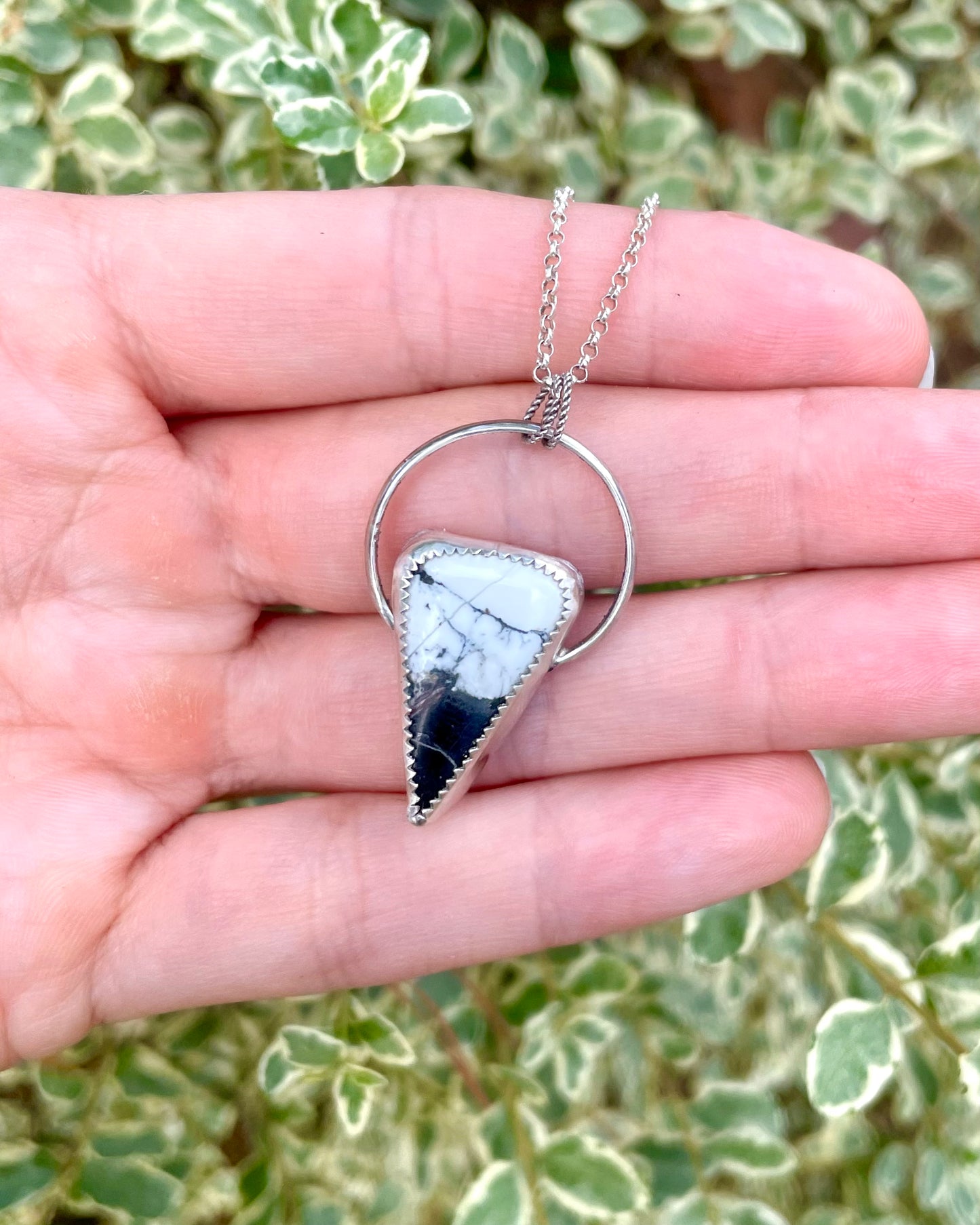 White Buffalo Triangle Necklace