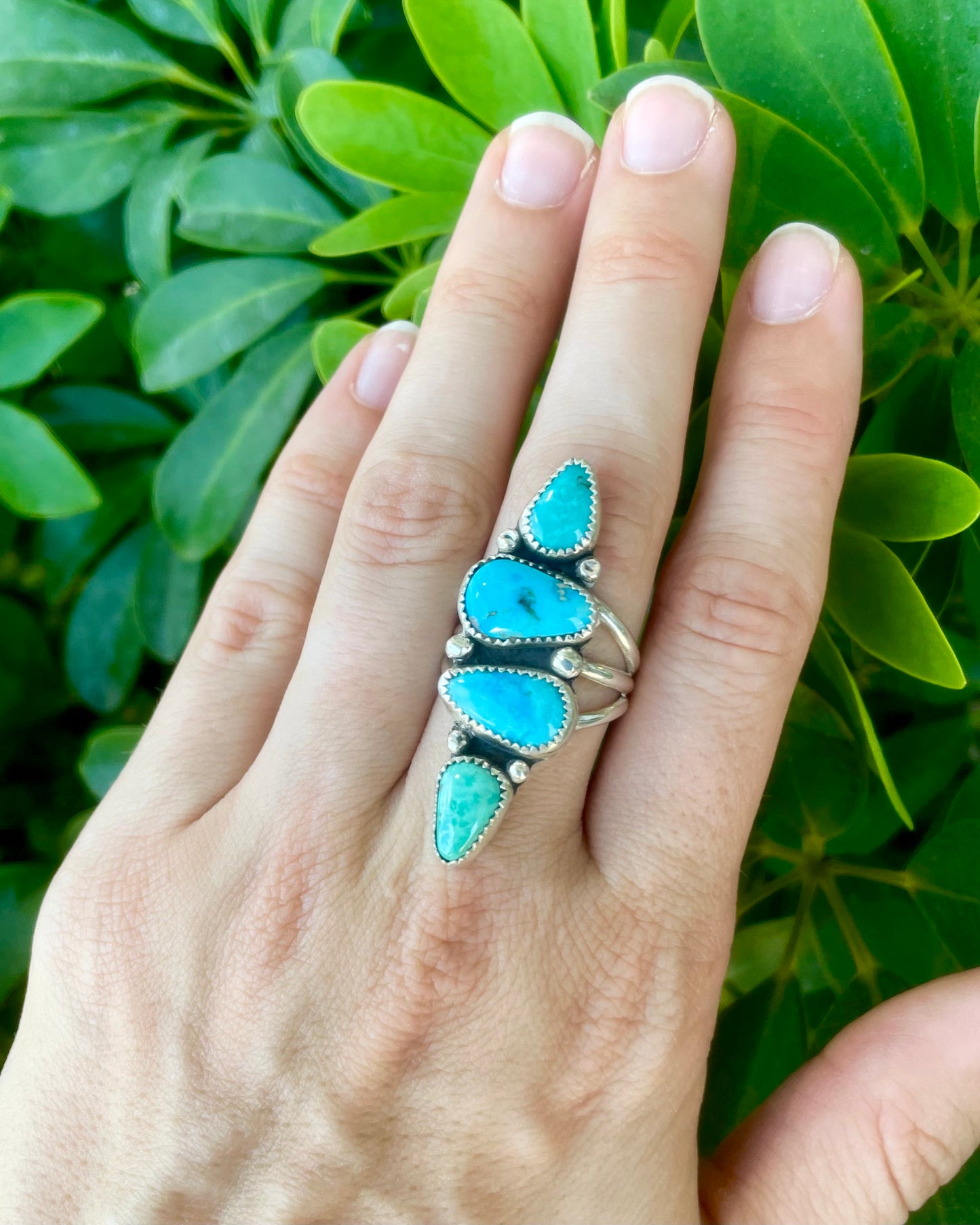 Turquoise Traveler Ring: White Water & Carico Lake Size 7.5
