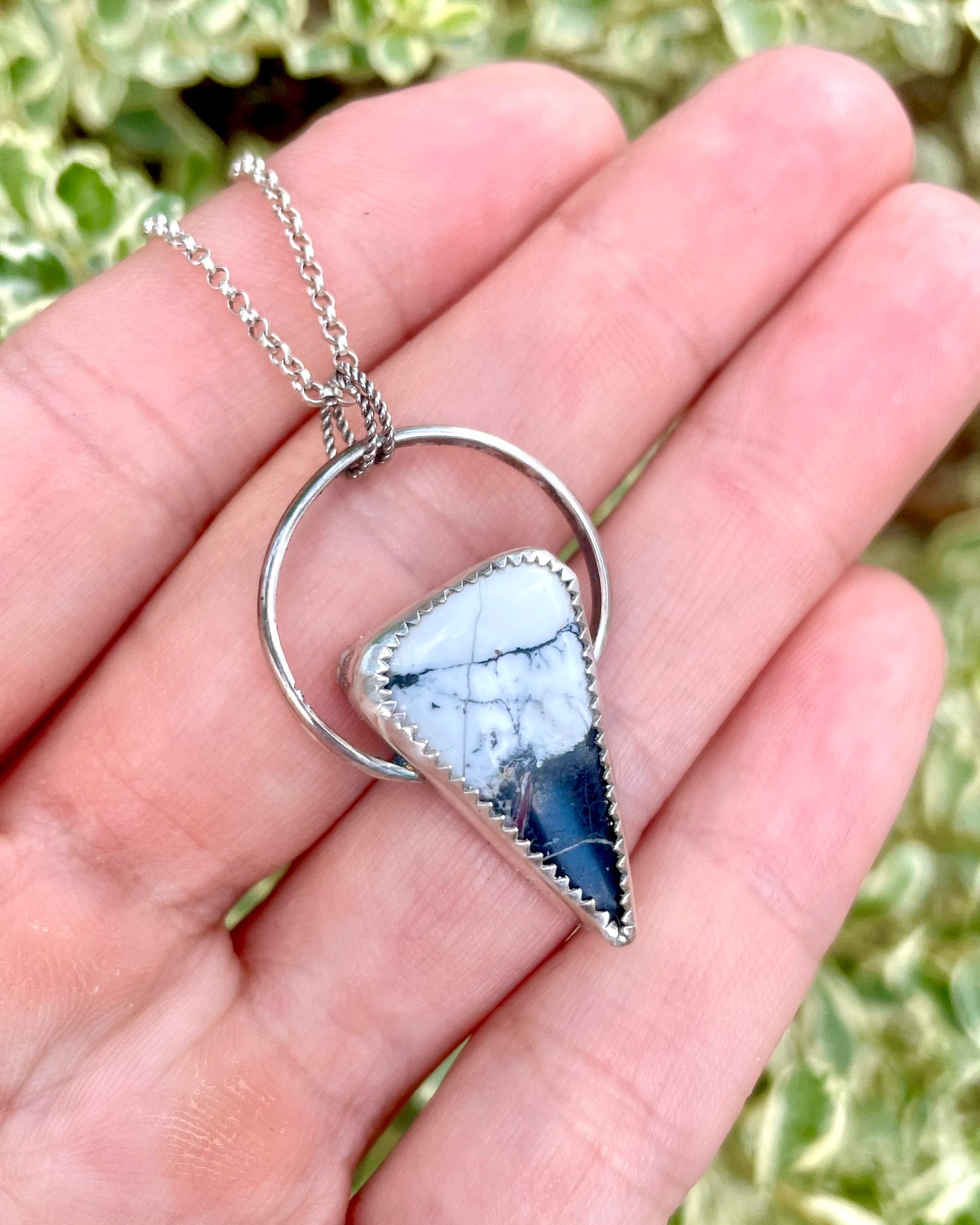 White Buffalo Triangle Necklace