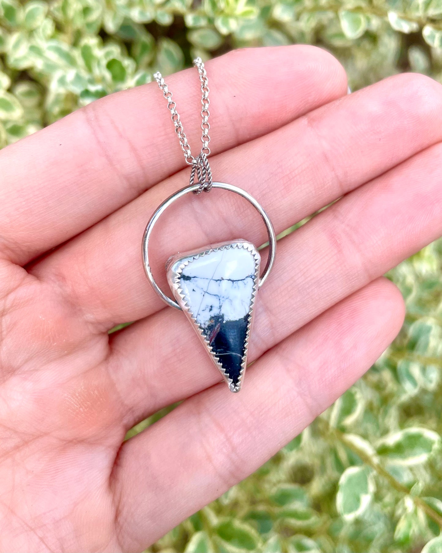 White Buffalo Triangle Necklace