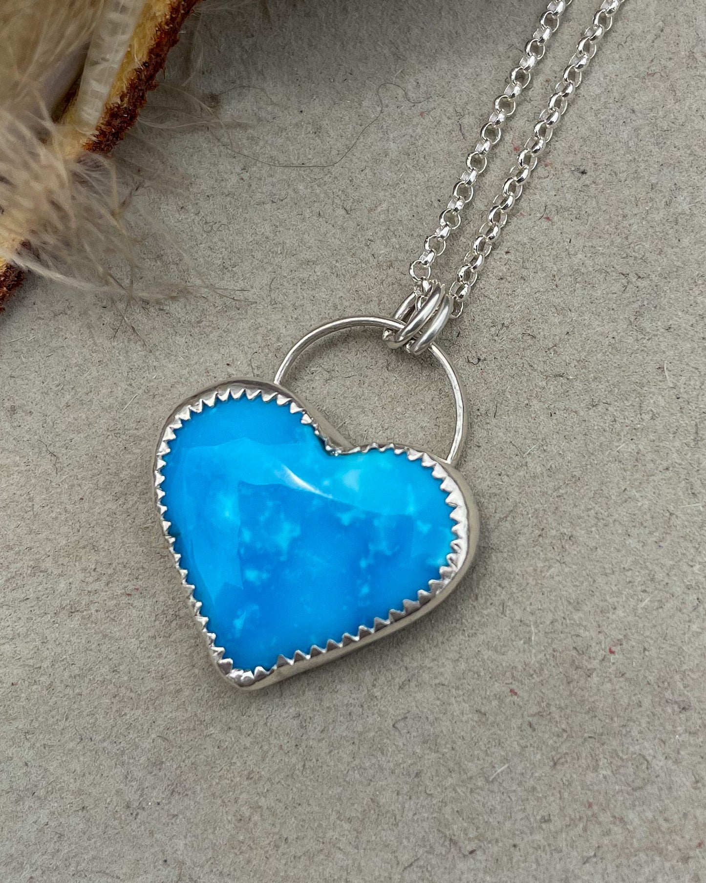 Kingman Turquoise Heart Necklace