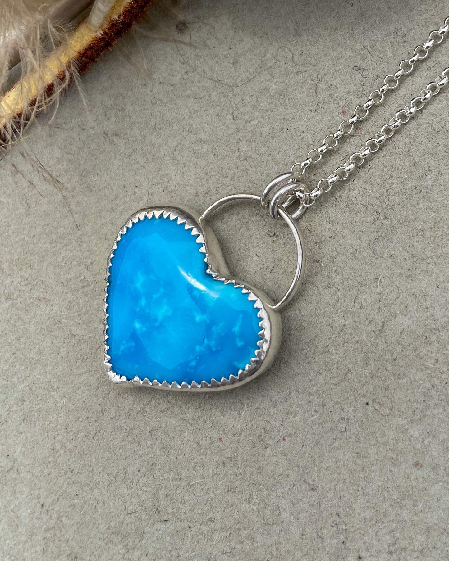 Kingman Turquoise Heart Necklace