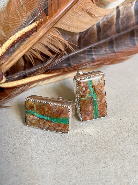 rectangular royston ribbon cufflinks with bullet lever backs