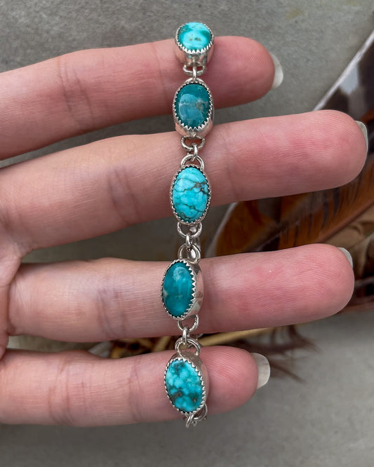 White Water Turquoise 6-Stone Link Bracelet