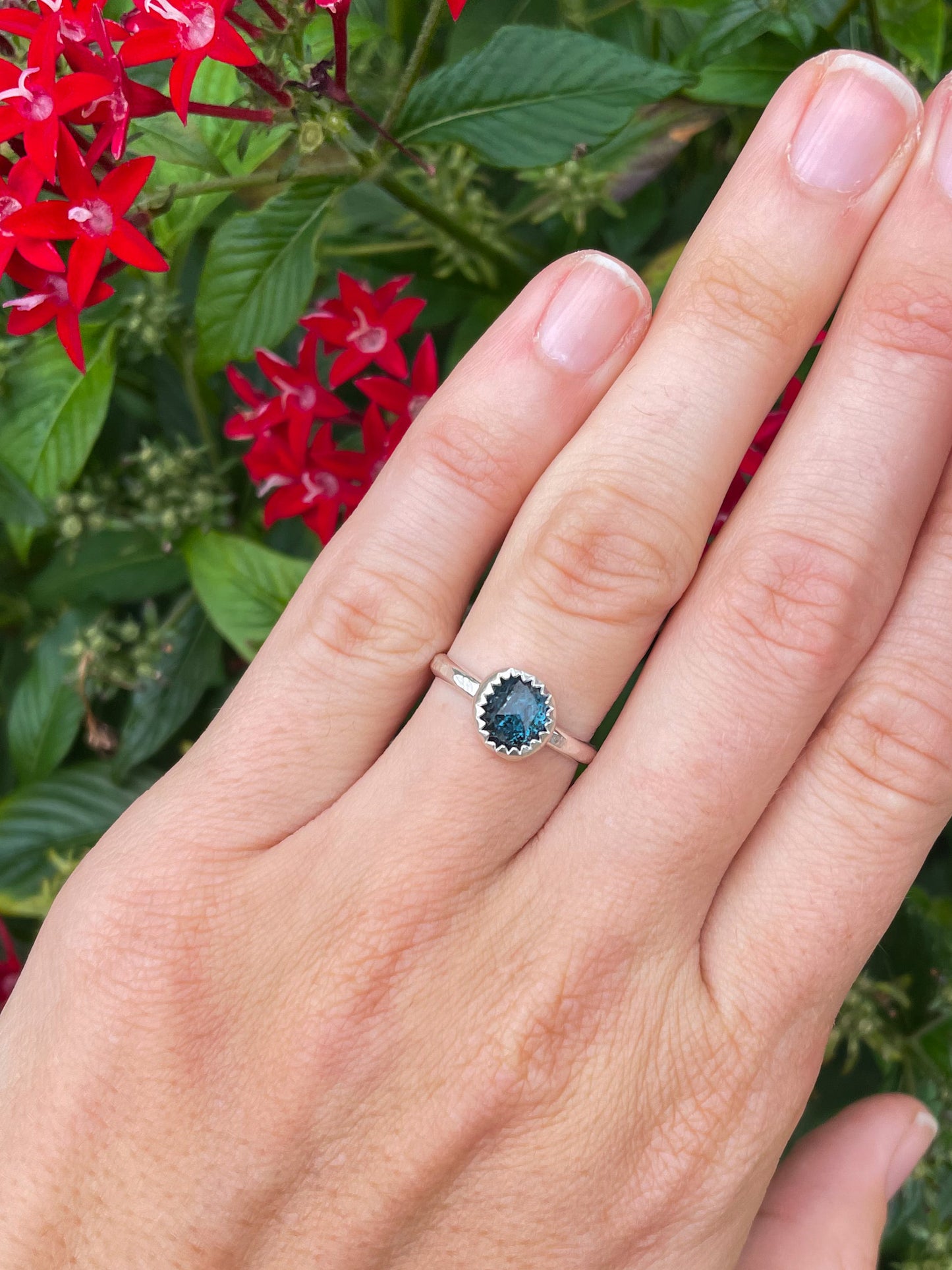 Teal Moss Kayanite Everyday Ring