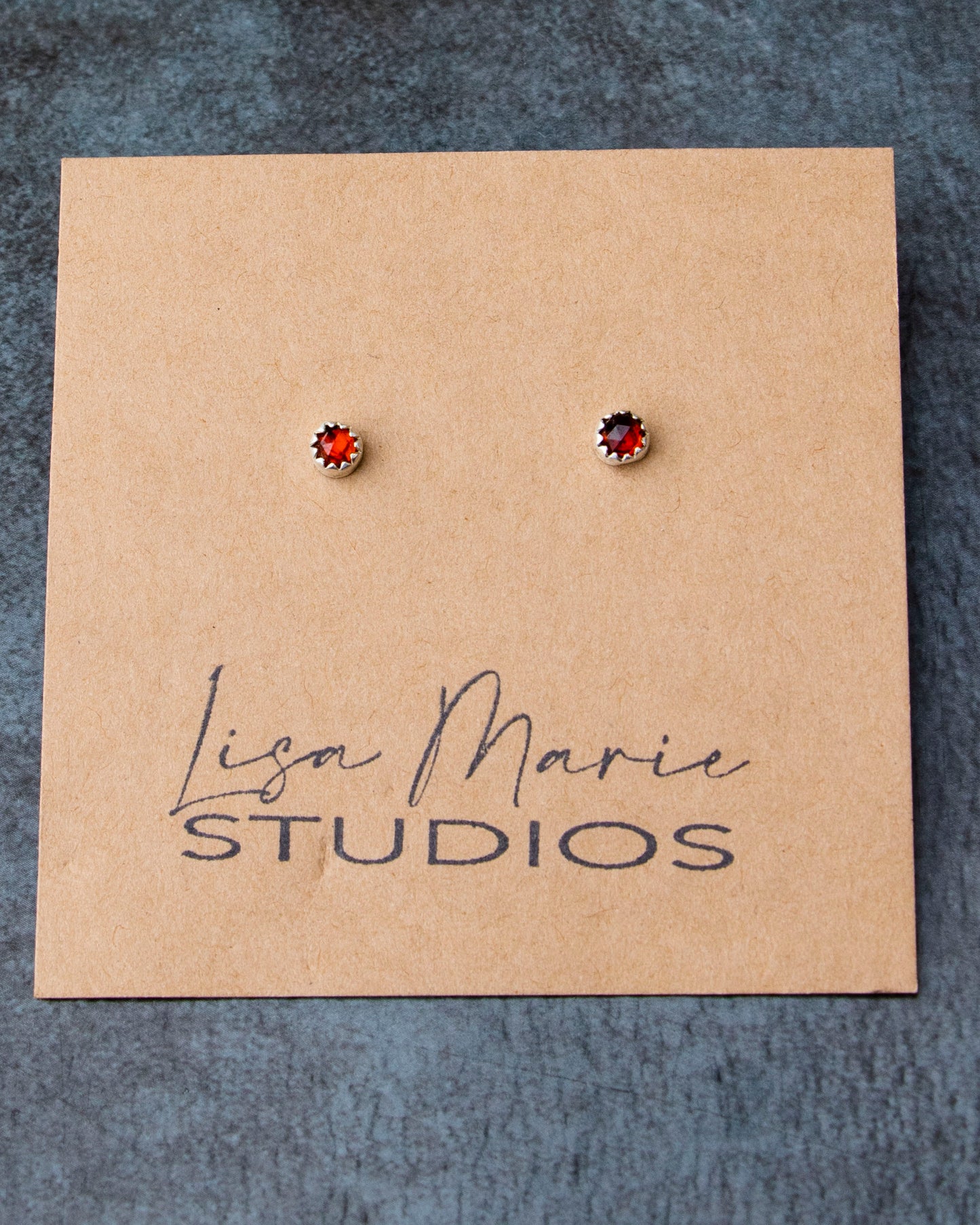 Dainty Garnet Studs