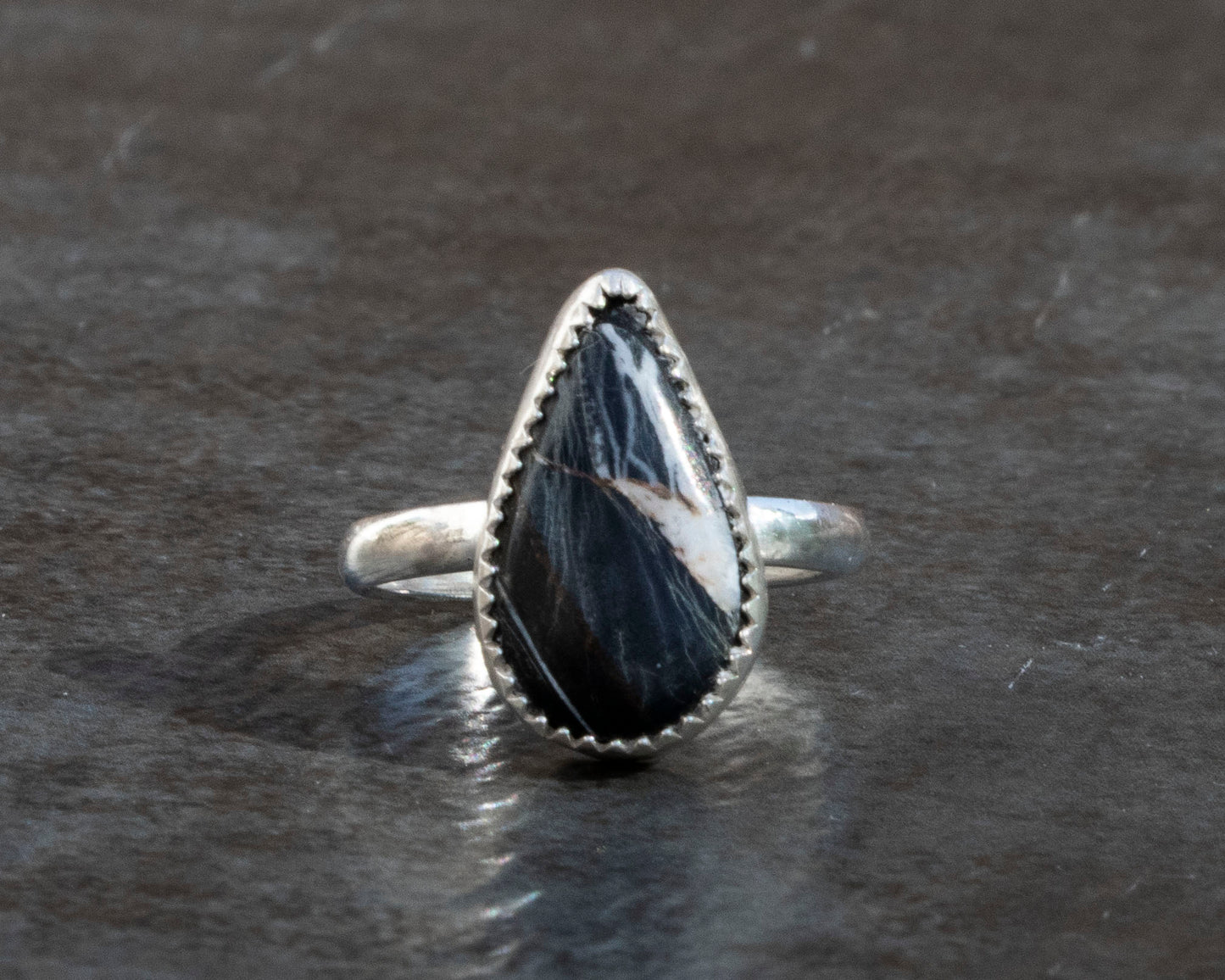 White Buffalo Ring Size 6.5