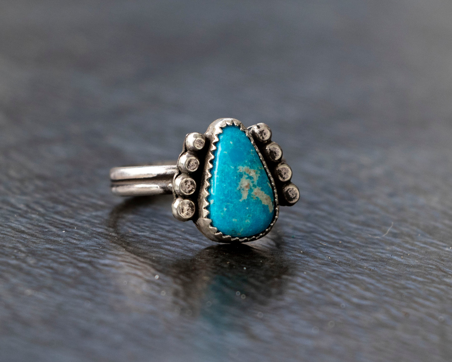Sonoran Rose Armored Turquoise Ring Size 7.5 #2