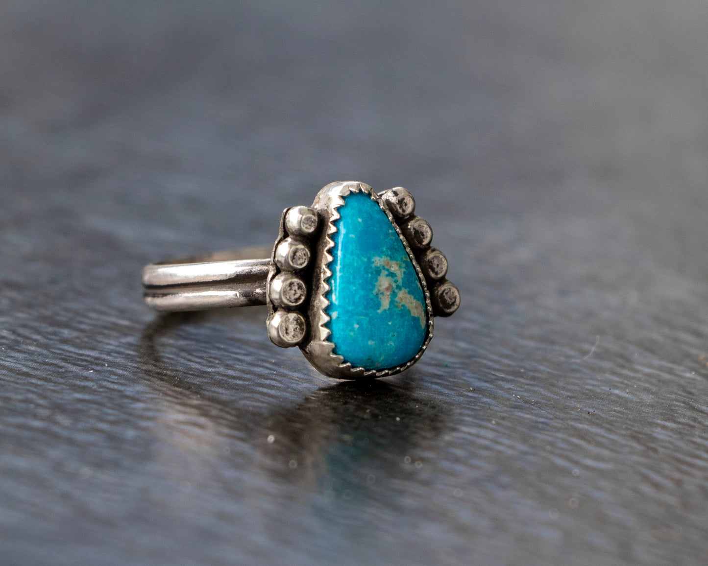 Sonoran Rose Armored Turquoise Ring Size 7.5 #2