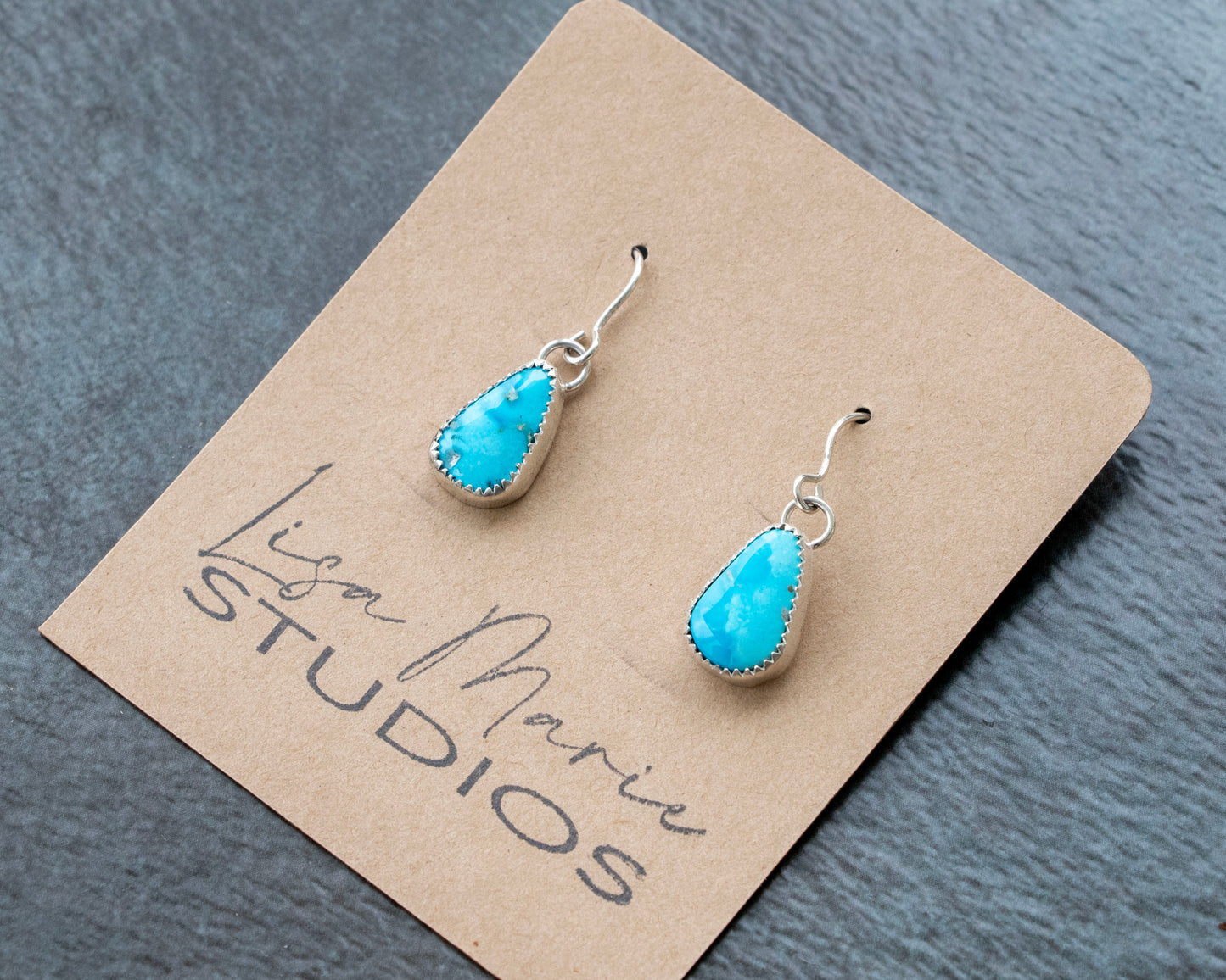 Sonoran Rose Turquoise Drop Earrings