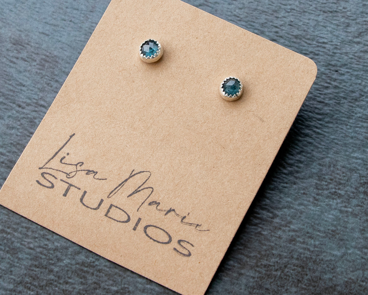 Teal Moss Kyanite Studs