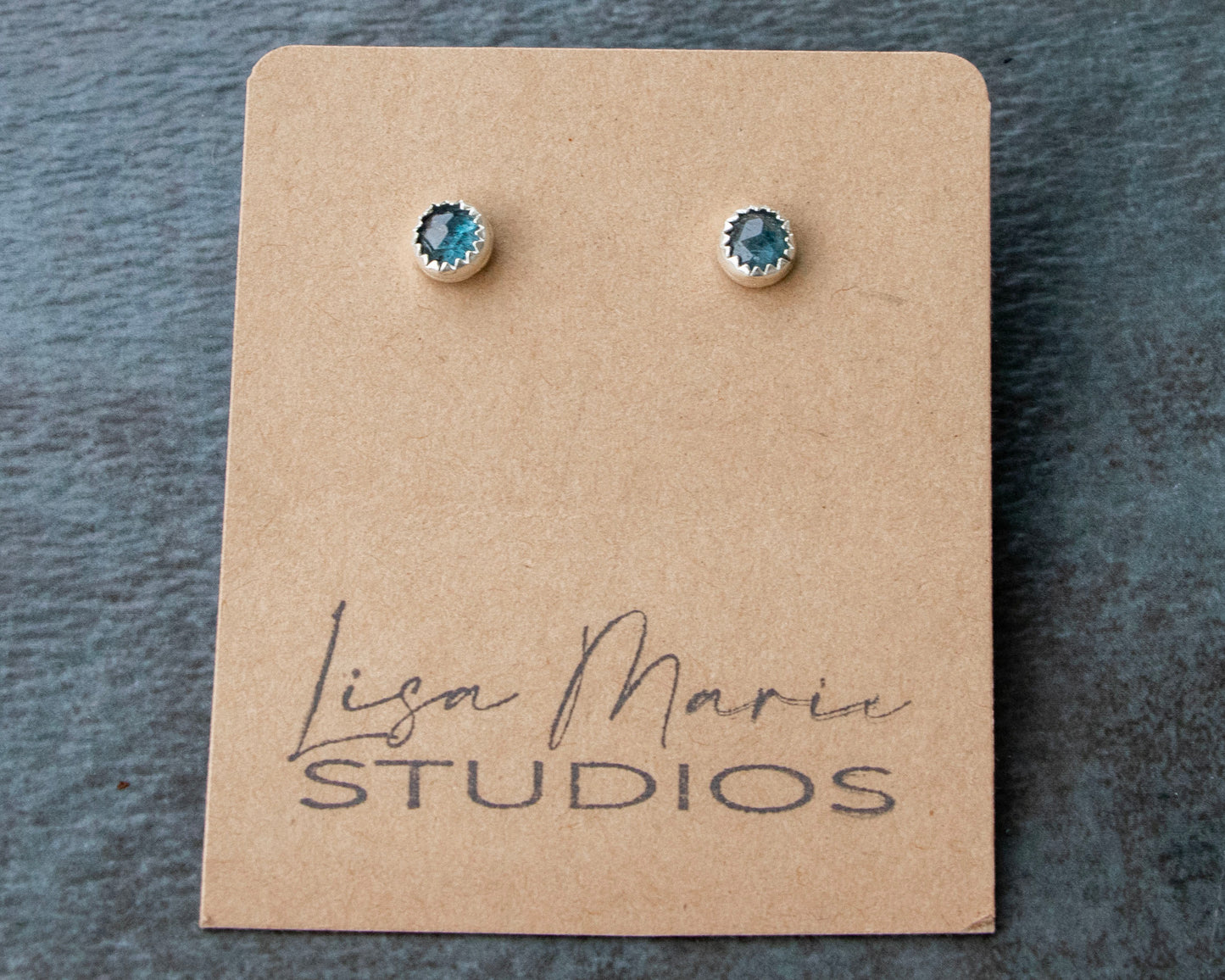 Teal Moss Kyanite Studs