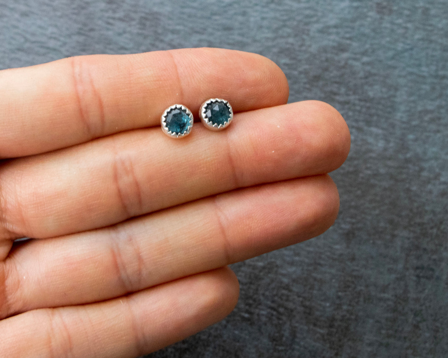 Teal Moss Kyanite Studs