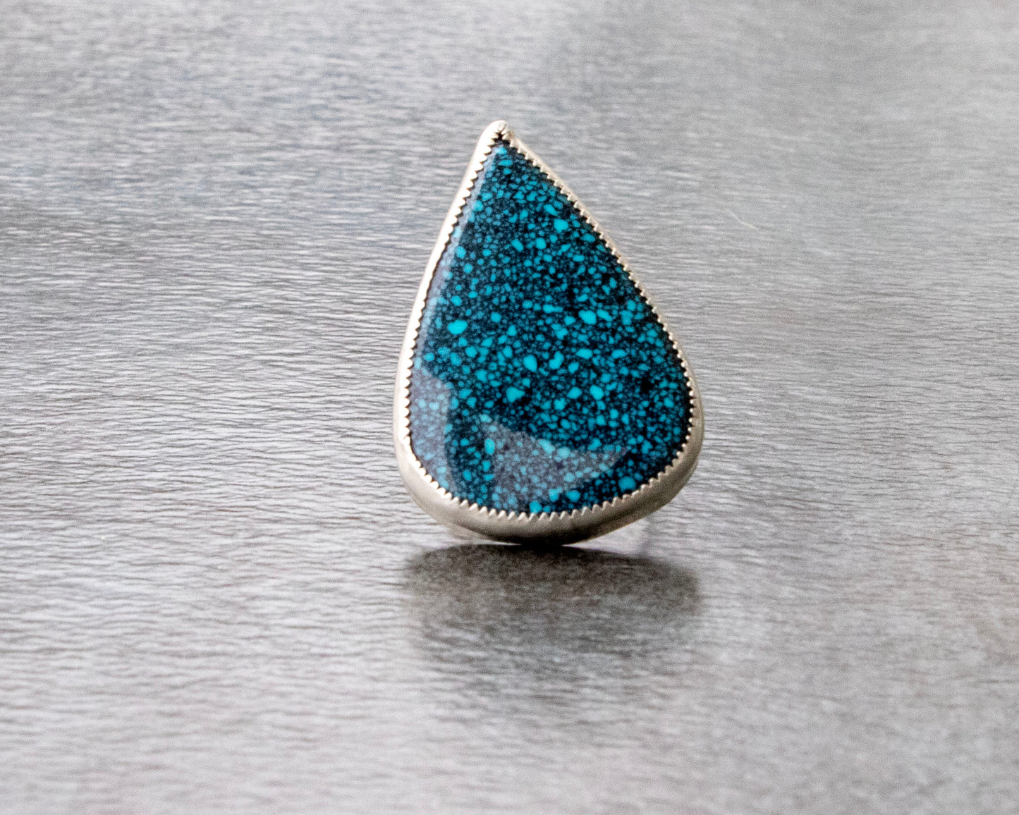 Giant Moon River Turquoise Statement Ring Size 7.5