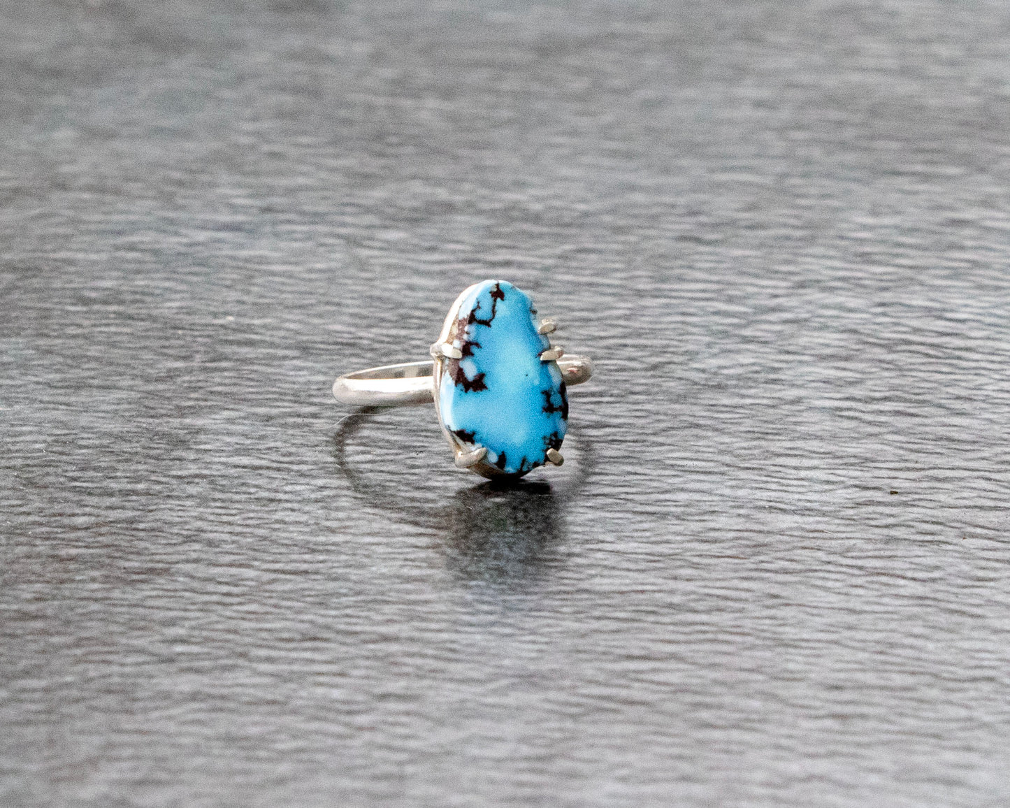 Lavender Turquoise Split Prong Ring Size 6