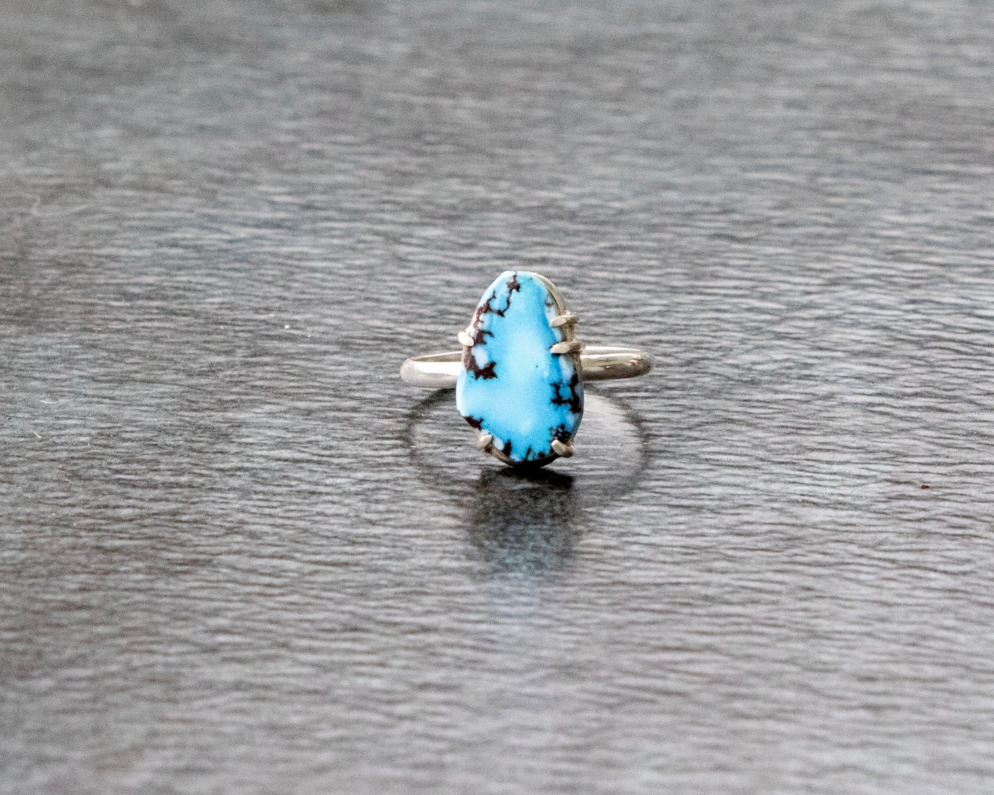 Lavender Turquoise Split Prong Ring Size 6