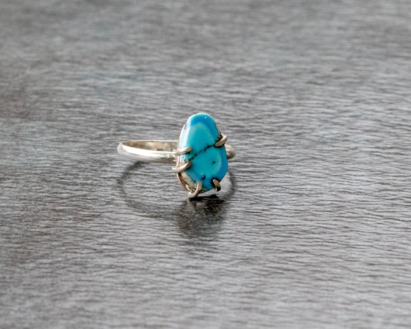 Lavender Turquoise Split Prong Ring Size 8