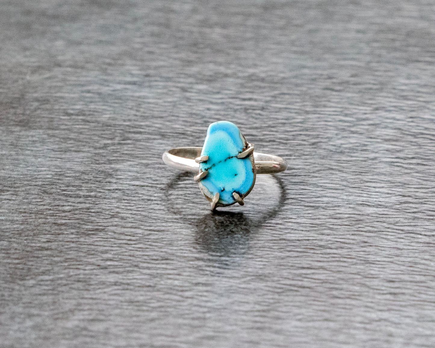 Lavender Turquoise Split Prong Ring Size 8