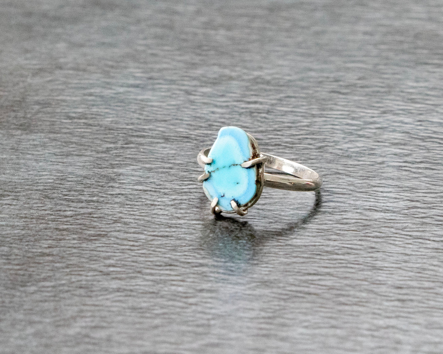 Lavender Turquoise Split Prong Ring Size 8