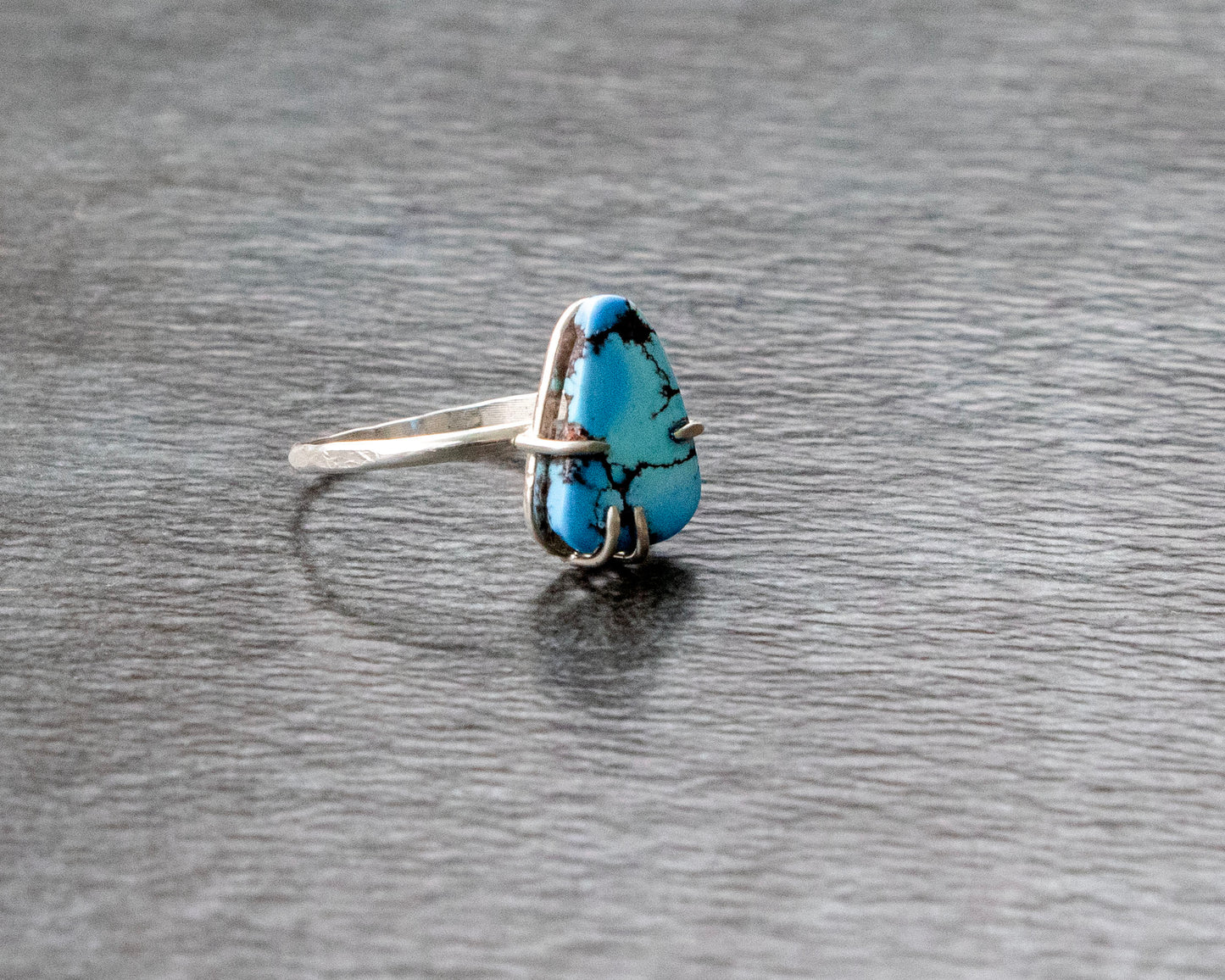 Lavender Turquoise Split Prong Ring Size 8.5