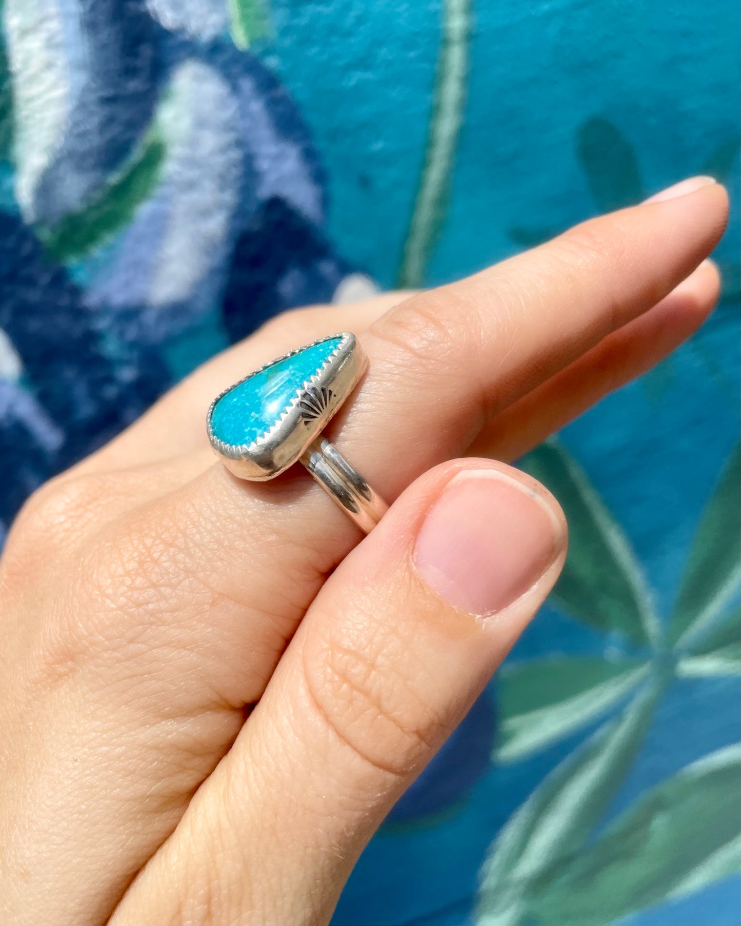 Kingman Turquoise Chunky Ring Size 8.5
