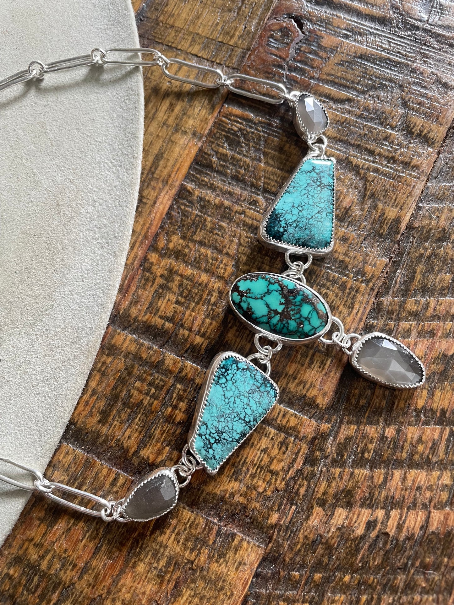 Bamboo and Moon River Turquoise Choker