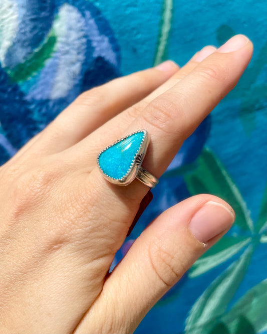 Kingman Turquoise Chunky Ring Size 8.5