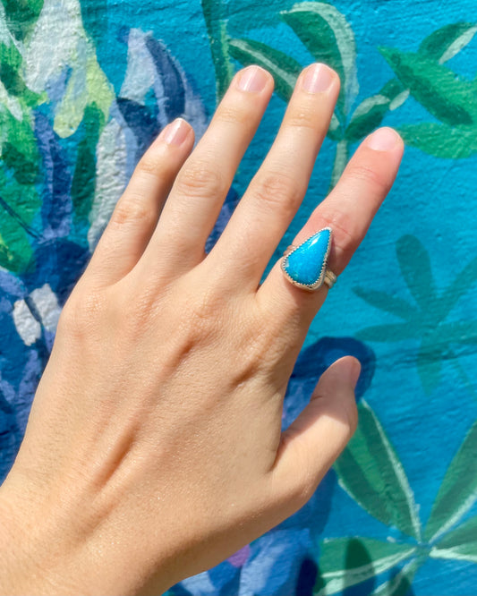 Kingman Turquoise Chunky Ring Size 6.5