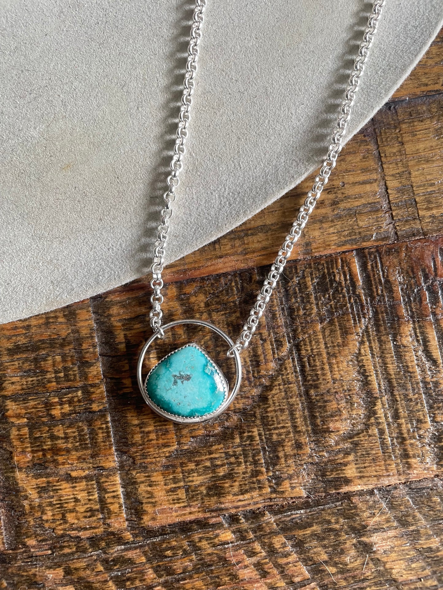 White Water Turquoise Full Moon Necklace