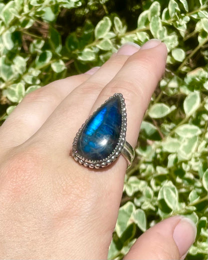 Midnight Labradorite Ring Size 8.5