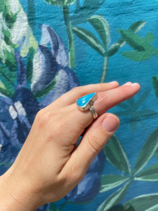 Kingman Turquoise Chunky Ring Size 6.5
