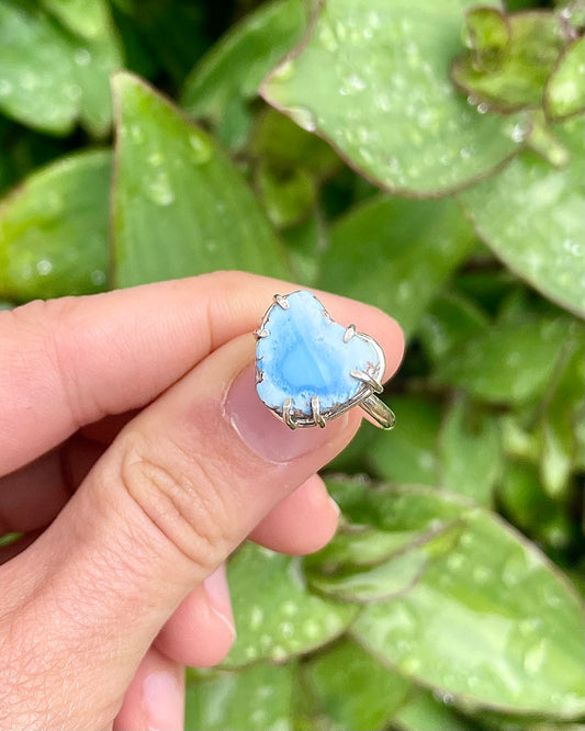 Heart Lavender Turquoise Split Prong Ring Size 6.5