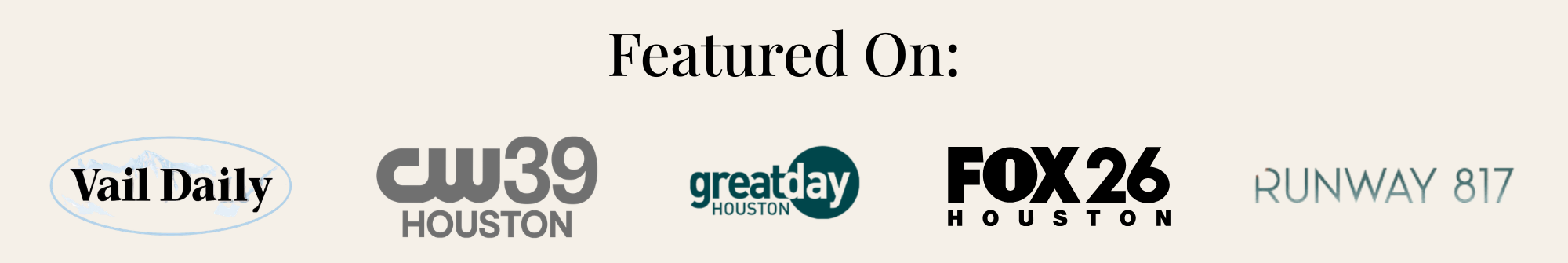 List of media outlets featuring on a white background