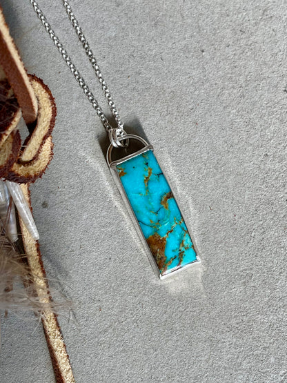 Kingman Turquoise Vertical Bar Necklace