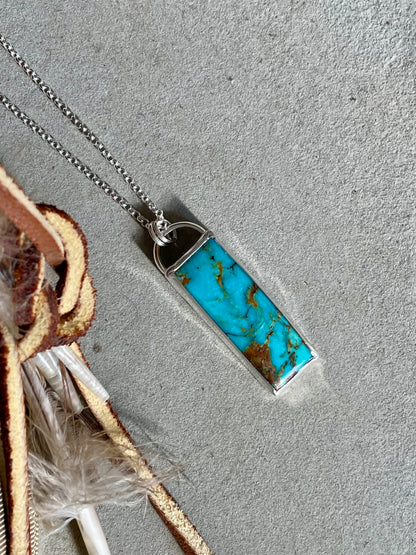 Kingman Turquoise Vertical Bar Necklace