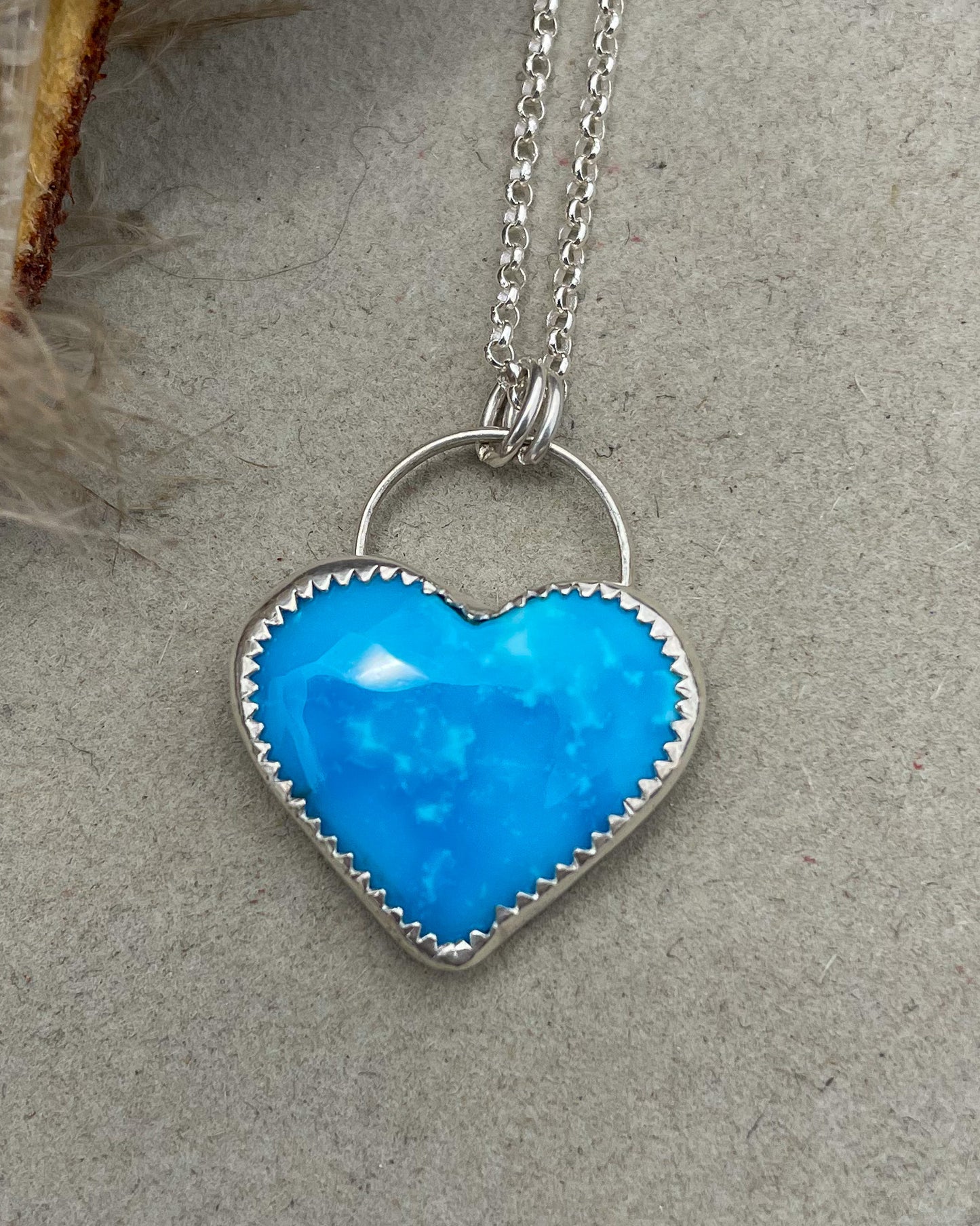 Kingman Turquoise Heart Necklace