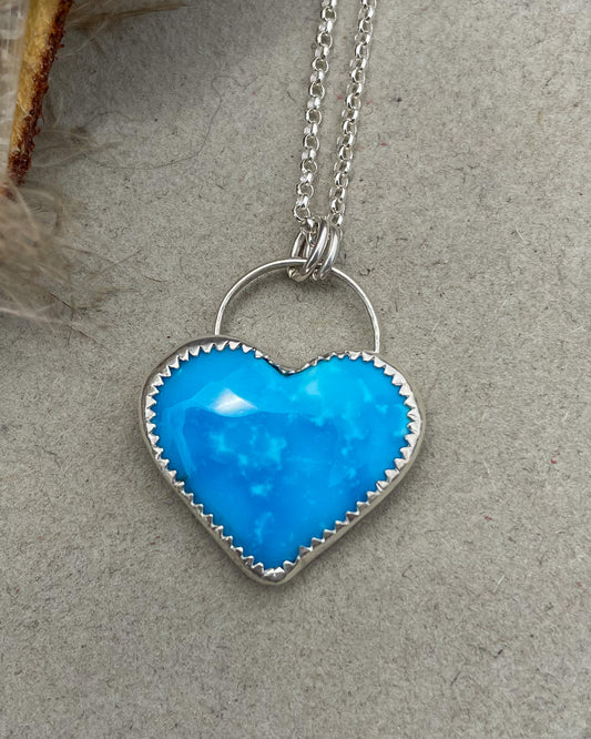 Kingman Turquoise Heart Necklace