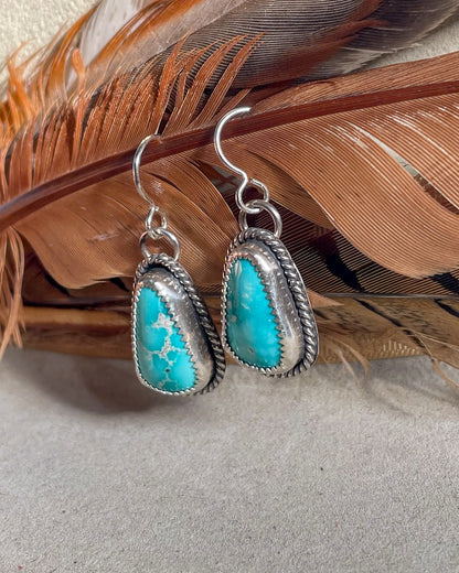 White Water Turquoise Roper Dangle Earrings