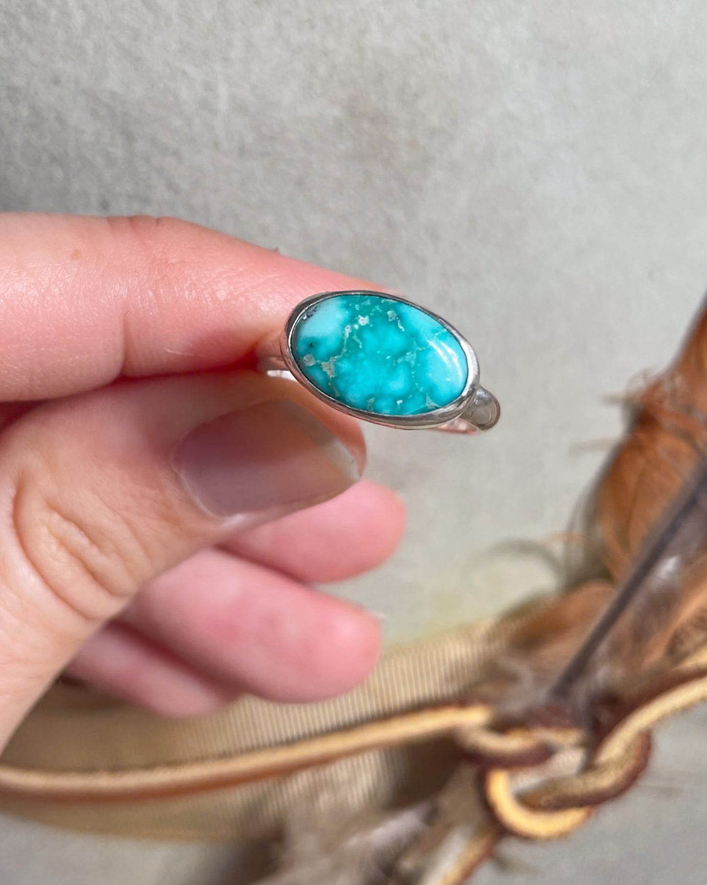White Water Turquoise East West Rings