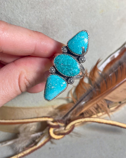 White Water Turquoise Wanderer Ring (Size 9)