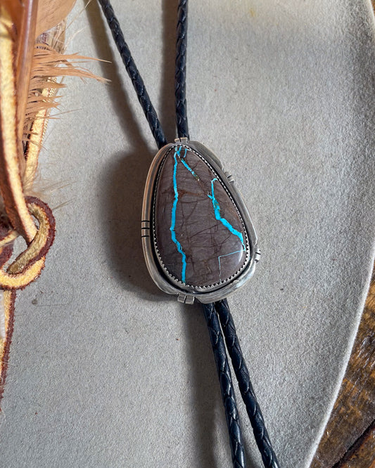 Natural Thunderbird Turquoise Bolo